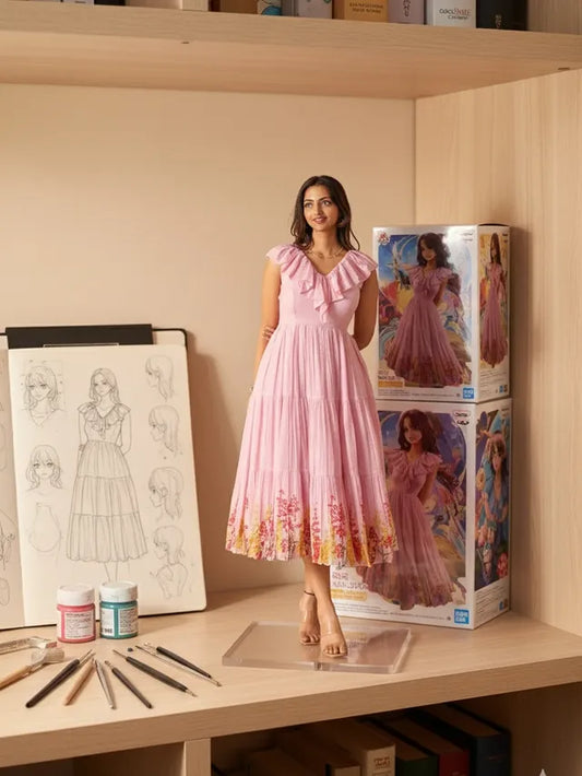 Amber Glow – Cotton A-Line Kurti